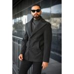 Baselco Premium Kruvaze Orta Boy Kaşe Kaban - XL - Antrasit