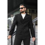 Baselco Premium Kruvaze Orta Boy Kaşe Kaban - XL - Siyah
