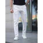 Baselco Slim Fit Chino Pantolon Erkek Beyaz Pamuk-Elastan Kumaş Minimalist Tasarım - 34