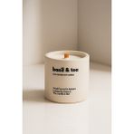 Basement : Basil & Tea : Modern Beyaz Beton Mum (Reyhan, Bergamot, Siyahçay, Ylangylang) - 1 Adet