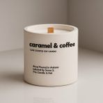 Basement : Caramel & Coffee : Modern Beyaz Beton Mum (Karamel, Kahve) - 1 Adet
