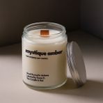 Basement : Mystique Amber : Cam Kavanozda Kokulu %100 Soya Mum (Amber, Beyaz Gül, Yasemin, Paçuli) - 1 Adet