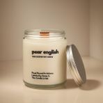 Basement : Pear English : Cam Kavanozda Kokulu %100 Soya Mum (Şeftali, Kavun, Sandal Ağacı, Bergamot) - 1 Adet