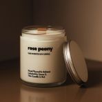 Basement : Rose Peony : Cam Kavanozda Kokulu %100 Soya Mum (Gül, Peyoni, Beyaz Yasemin, Amber Çiçeği) - 1 Adet