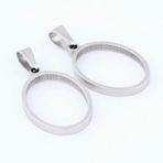Bases pour pendentifs destinées à la fabrication d 10 adet Paslanmaz Çelik Oval 18x25mm Içi Boş Cabochon Çerçeve Altın/Çelik Reçine için(Plain Steel)