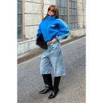 bases. Saks Oversize Şeritli Scuba Ceket Hırka