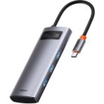 Baseus 100W 5in1 Type-C Hub, 1x 4K Hdmi, 1x Pd Type C, 3x USB 3.0 Girişli Çoğaltıcı Adaptör - Gri