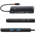 Baseus 100W 6in1 Pd Type C Çoğaltıcı Çevirici Hub, 2x Usb, 1x Hdmi, 1x Pd Type C, 1x Sd/tf Adaptör - Siyah