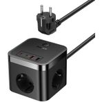Baseus 7in1 Masaüstü Şarj İstasyonu 30W 1.5Mt 2 USB 2 Type-C Şarj Başık Ve 3 AC Priz Çoğaltıcı