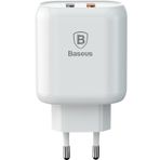 Baseus Bojure 2X Usb QC 3.0 Hızlı 18W Beyaz Şarj Adaptörü