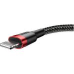 Baseus Cafule Lightning İçin 2.4A 1 m Kırmızı Siyah Usb Kablo