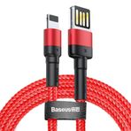 Baseus Cafule Special Edition iPhone 2.4A 1 mt Siyah Kırmızı Hızlı Şarj Halat Usb Kablo