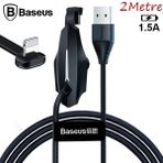 Baseus Colorful Suction iPhone Oyuncu 2.4A 1.2 mt Siyah Usb Şarj Kablosu