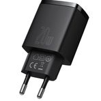 Baseus Compact 20W U+C QC. Siyah Seyehat Şarjı