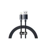 Baseus Crystal Shine Series Süper Hızlı Data Kablo USB to iP 2.4A 1.2m Siyah