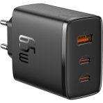 Baseus Cube Pro 65W GaN Hızlı Şarj Cihazı 2x USB-C + USB-A PD PPS QC3.0 Siyah