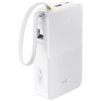 Baseus Enerfill FC51 Bipow2 Pro Dijital Göstergeli Super Hızlı Power Bank Type-C Kablolu, Usb-C 2 Çıkışlı 20000MAH 22.5W Beyaz