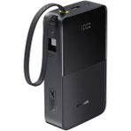 Baseus Enerfill FC51 Bipow2 Pro Dijital Göstergeli Super Hızlı Power Bank Type-C Kablolu, Usb-C 2 Çıkışlı 20000MAH 22.5W Siyah
