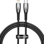 Baseus Glimmer Series Type-C to Lightning 1 mt 20 Watt Siyah Şarj Kablosu