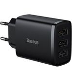 Baseus Kompakt 3 USB Portlu 17 W Hızlı Şarj Başlığı Adaptörü