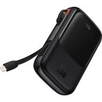 Baseus Lightning Şarj Kablolu Dijital Ekranlı 20W 10.000 mAh Siyah Powerbank