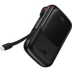 Baseus Maxlightning Şarj Kablolu Dijital Ekranlı 20W 10.000 mAh Siyah Powerbank