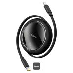 Baseus P10364501111-00 Free 2 Pull Makaralı USB-C to Lightning 20 W 1 mt Siyah Şarj Kablosu