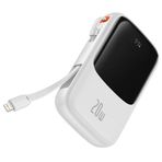 Baseus Qpow Pro Dijital Göstergeli 10000MAH 20W Hızlı Şarj Powerbank iPhone Lightning Kablolu-(5