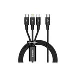 Baseus Rapid Serisi Usb-C Kablo 3in1 Mikro Usb/lightning/usb-C 20W 1,5m Şarj Kablosu - Siyah