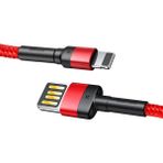 Baseus Special Edition iPhone Uyumlu Usb Girişi Çift Taraflı Kullanılabilir Tasarımlı 2.4A 1M Hızlı Şarj Data Kablo - Kırmızı ip- 12 13 14 uyumlu