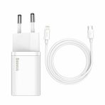 Baseus Super Si Tzccsup-b02 PD 20W Güç Adaptörü Ve 2.3a Usb-c to Lightning Şarj Kablosu 1m