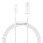 Baseus Superior, Şarj & Data Aktarım Kablosu, Beyaz, 1 m, 2.4 A, USB Type A & Lightning, Hızlı Şarj