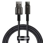 Baseus Tungsten Gold Hızlı Şarj Kablosu USB to Type-C 100W, 1m, Siyah