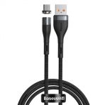 Baseus Zinc Safe Manyetik USB Kablo Android Micro 2.1A 1 mt Siyah Şarj Kablosu