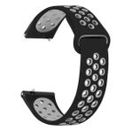 Basias Huawei Watch Gt 3 Se / Gt 2e Uyumlu Kordon Delikli Spor Silikon - Siyah - Gri