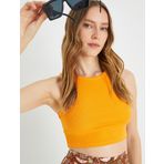 Basic Crop Atlet Halter Yaka Pamuklu