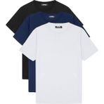 Basic Erkek 3'lü Çoklu Tişört Lacivert,siyah,beyaz 7011 - 2XL
