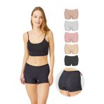 Basic Lazer Kesim Dikişsiz Kadın Boxer Külot 5'li Paket