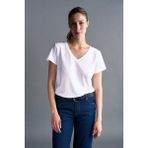 Basic Lightweight V Yaka Kadın T-Shirt - Beyaz - M