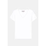 Basic Lightweight V Yaka Kadın T-Shirt - Beyaz - XS