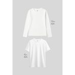 Basic O Yaka 2li Paket Beyaz Kadın T-Shirt