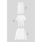 Basic O Yaka 3’lü Paket Beyaz Kadın T-Shirt