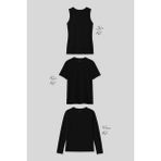 Basic O Yaka 3’lü Paket Siyah Kadın T-Shirt