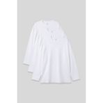 Basic O Yaka Büyük Beden 3lü Paket Beyaz Erkek T-Shirt - 88107