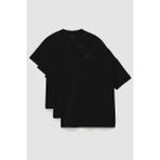 Basic O Yaka Büyük Beden 3lü Paket Siyah Erkek T-Shirt 88072