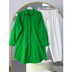 Basic Oversize Tunik Gömlekli Takım Yeşil