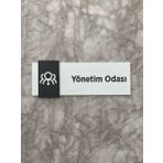 Basic Pearl Black Seri Yönetim Odası Yönlendirme Levhası Kendinden Yapışkanlı Kapı Isimliği
