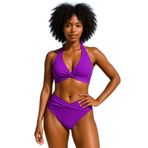 Basic Twist beli geçme detaylı Bikini Altı NEON MOR