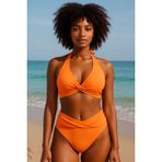 Basic Twist beli geçme detaylı Bikini Altı TURUNCU