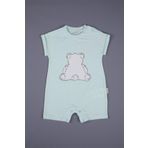 Basic Unisex Penye Pamuklu Yazlik Kiz Erkek Bebek Tulum Bear Desen